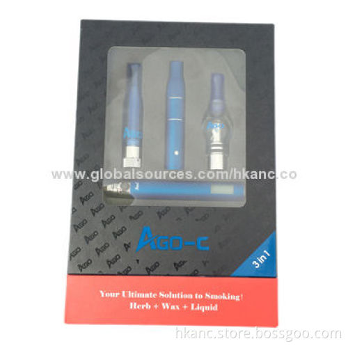 Ago-C e cigarette dry herb, solid wax, e-liquid 3-in-1 starter kit with gift box
